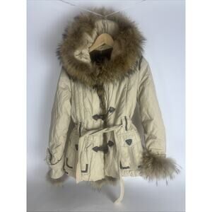 Rizal Real Fur Coat Jacket Women’s Size 36 Beige